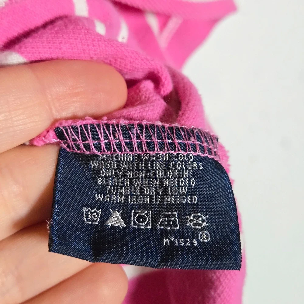 Polo Ralph Lauren Boys Pink Striped Short Sleeve Polo Shirt 7 Preppy Classic